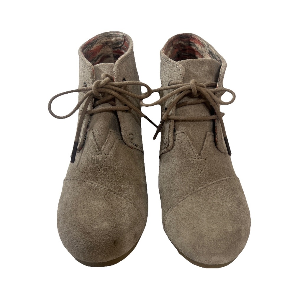 Toms‎ Desert Wedge Womens Size 10 Tan Classic Walking Outdoor Suede Ankle Boots